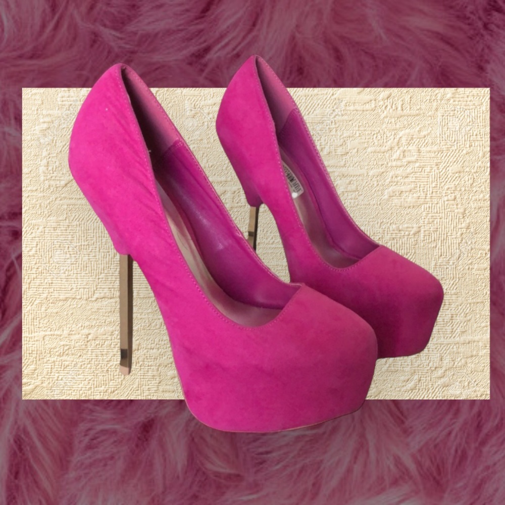 Hot Pink Suede Qupid Heels
